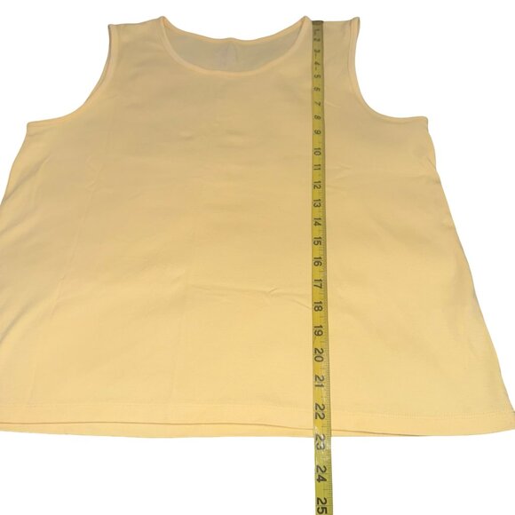 L.L Bean Yellow Tank Top and Matching Cardigan100% Supima Cotton Sz L Petite - Picture 5 of 13